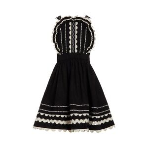 Sea NY Little Girl's Ryleigh Ric Rac Apron Dress In Black Size 14Y